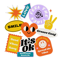 Display of various customized stickers and magnets from Adorable Tokens, perfect for personalized event souvenirs.