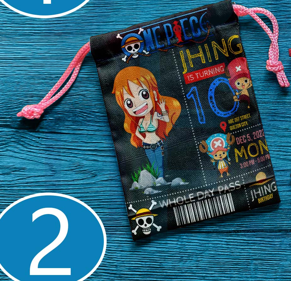 One Piece (12 PCS) Personalized Loot Bags, Favor Bags, Pouch