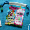 Canvas drawstring pouch with Powerpuff Girls design, perfect for birthday souvenirs and giveaways.