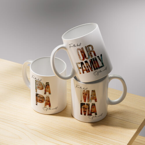 Custom Valentine's Mug with Personalized Family Name and Photo Inside Letters