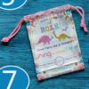 Canvas drawstring pouch with dinosaur design, perfect for birthday souvenirs and giveaways.