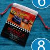 Canvas drawstring pouch with Hot Wheels design, perfect for birthday souvenirs and giveaways.