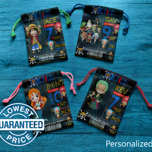 Personalized One Piece Loot Bags - Reusable and Eco-Friendly Favor Bags (12pcs)