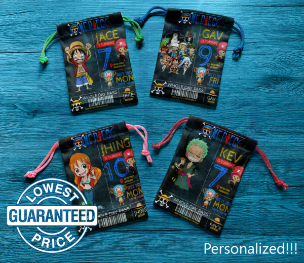 Personalized One Piece Loot Bags - Reusable and Eco-Friendly Favor Bags (12pcs)