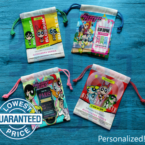 Personalized Powerpuff Girls Loot Bags - Reusable and Eco-Friendly Favor Bags (12pcs)