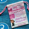 Canvas drawstring pouch with Boss Baby design, perfect for birthday souvenirs and giveaways.