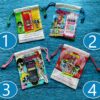 Canvas drawstring pouch with Powerpuff Girls design, perfect for birthday souvenirs and giveaways.