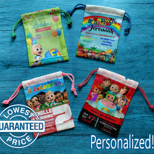 Personalized Cocomelon Loot Bags - Reusable and Eco-Friendly Favor Bags (12pcs)