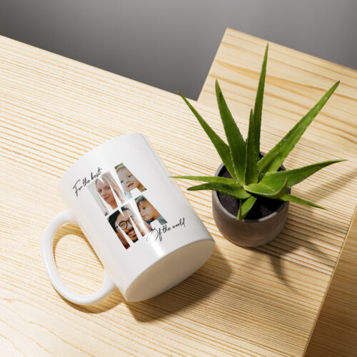 Custom Valentine's Mug with Personalized Family Name and Photo Inside Letters