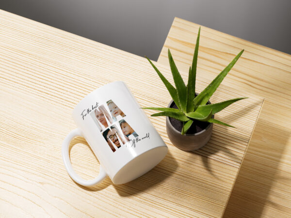 Custom Valentine's Mug with Personalized Family Name and Photo Inside Letters