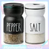 Farmhouse Salt and Pepper Shaker Set with Adjustable Lids – Rustic Kitchen Décor