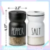 Farmhouse Salt and Pepper Shaker Set with Adjustable Lids – Rustic Kitchen Décor