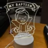 Personalized Acrylic LED Lamp | Baptismal & Christening Souvenir | Custom Angel Night Light