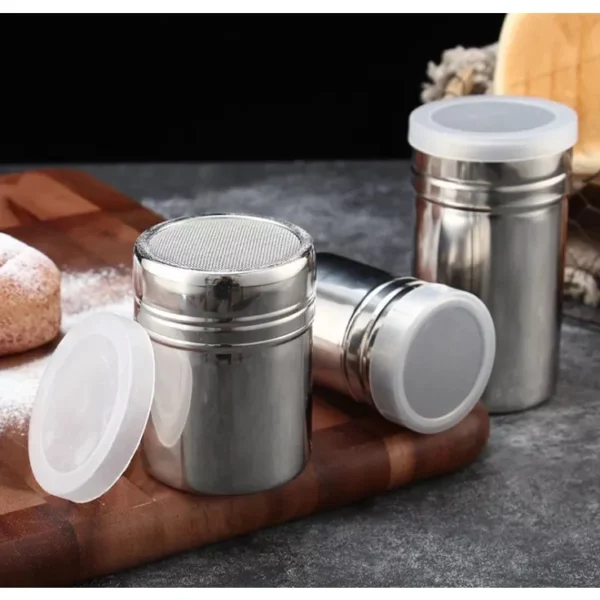 Stainless Steel Spice Shaker for Salt, Sugar, Pepper, and Cocoa Powder