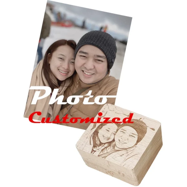 Engraved Wooden Music Box – Personalized Photo Gift