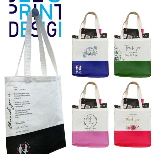 Two-Tone Canvas Tote Bag with Custom Sublimation or DTF Print