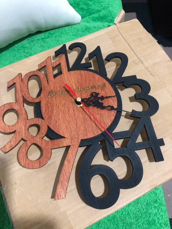 Wooden Wall Clock – Personalized Laser Engraved Design