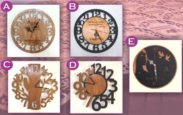 Wooden Wall Clock – Personalized Laser Engraved Design