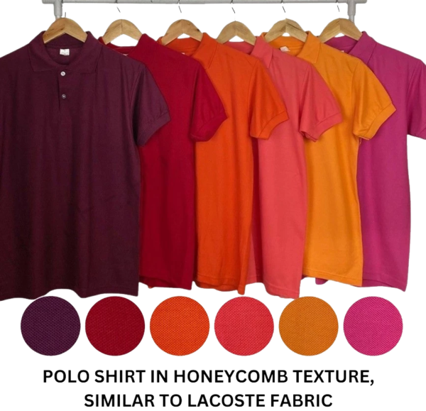 Honeycomb Pique Polo Shirt Unisex Polo Shirt Honeycomb Pique