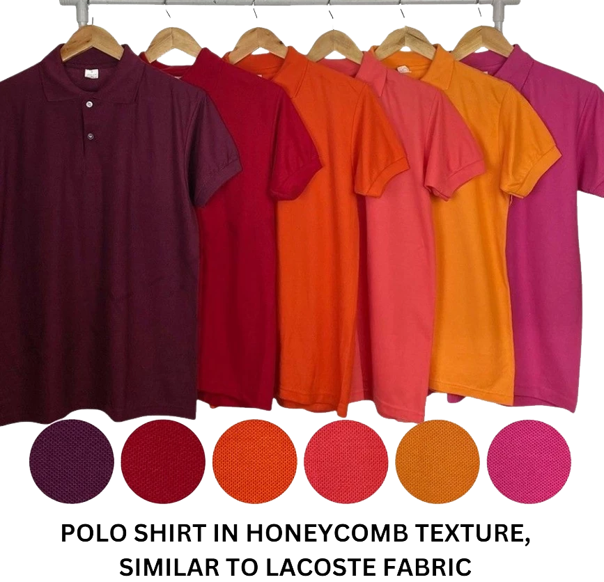 Unisex Polo Shirt Honeycomb Pique